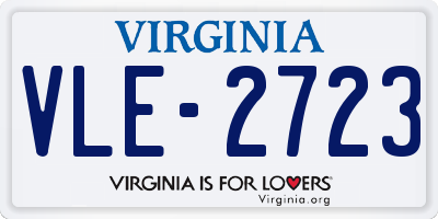 VA license plate VLE2723