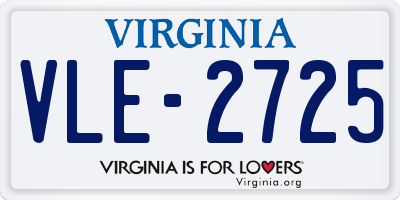 VA license plate VLE2725