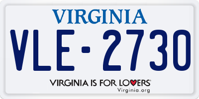 VA license plate VLE2730