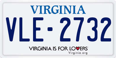 VA license plate VLE2732