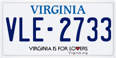 VA license plate VLE2733