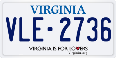 VA license plate VLE2736