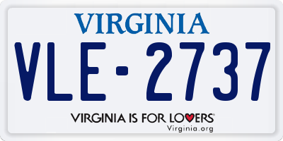 VA license plate VLE2737