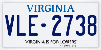 VA license plate VLE2738