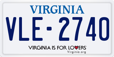 VA license plate VLE2740