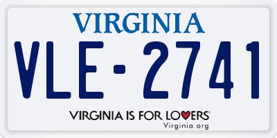 VA license plate VLE2741