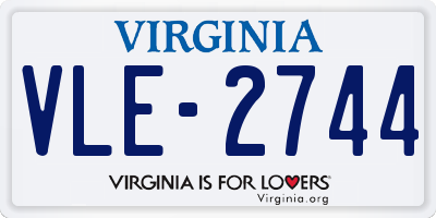 VA license plate VLE2744