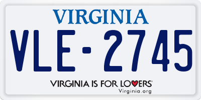 VA license plate VLE2745