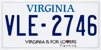 VA license plate VLE2746