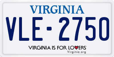 VA license plate VLE2750