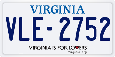 VA license plate VLE2752