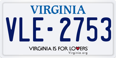 VA license plate VLE2753