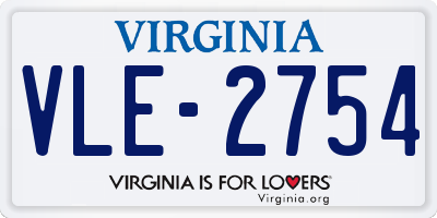 VA license plate VLE2754