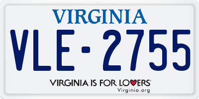 VA license plate VLE2755