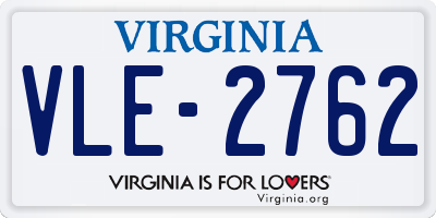 VA license plate VLE2762