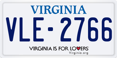 VA license plate VLE2766