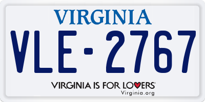 VA license plate VLE2767