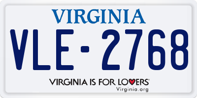 VA license plate VLE2768