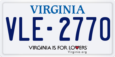 VA license plate VLE2770