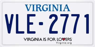 VA license plate VLE2771