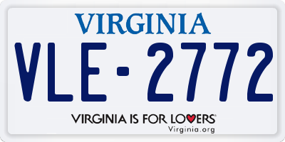VA license plate VLE2772