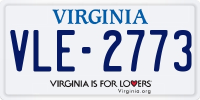 VA license plate VLE2773