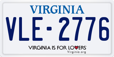 VA license plate VLE2776