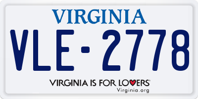 VA license plate VLE2778