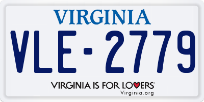VA license plate VLE2779