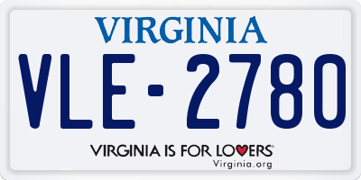 VA license plate VLE2780