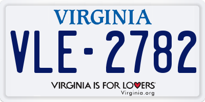 VA license plate VLE2782