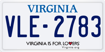 VA license plate VLE2783