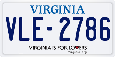 VA license plate VLE2786