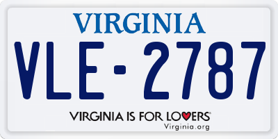 VA license plate VLE2787