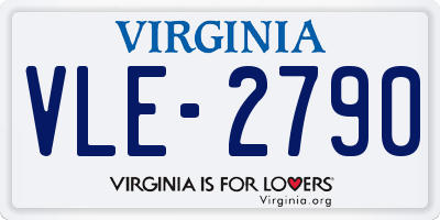 VA license plate VLE2790