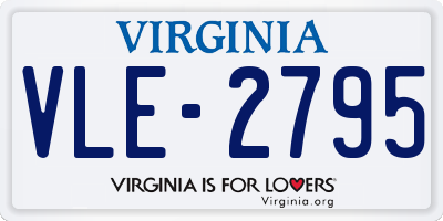 VA license plate VLE2795