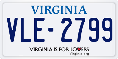 VA license plate VLE2799
