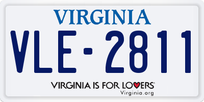 VA license plate VLE2811