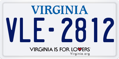 VA license plate VLE2812