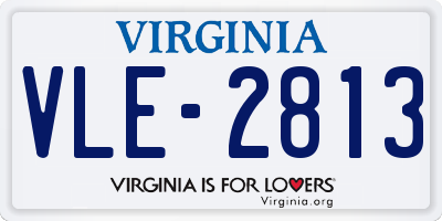 VA license plate VLE2813
