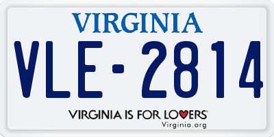 VA license plate VLE2814