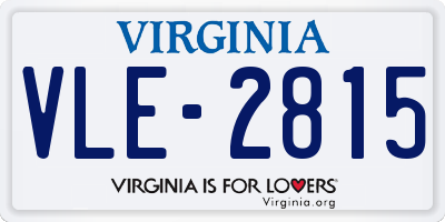 VA license plate VLE2815