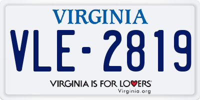 VA license plate VLE2819