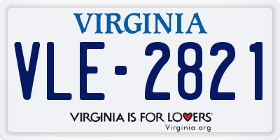 VA license plate VLE2821