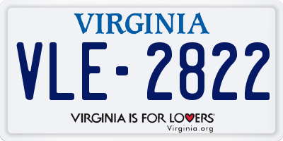 VA license plate VLE2822