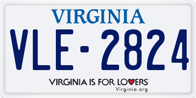 VA license plate VLE2824