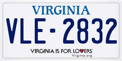 VA license plate VLE2832