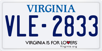 VA license plate VLE2833