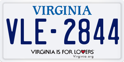 VA license plate VLE2844