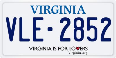 VA license plate VLE2852